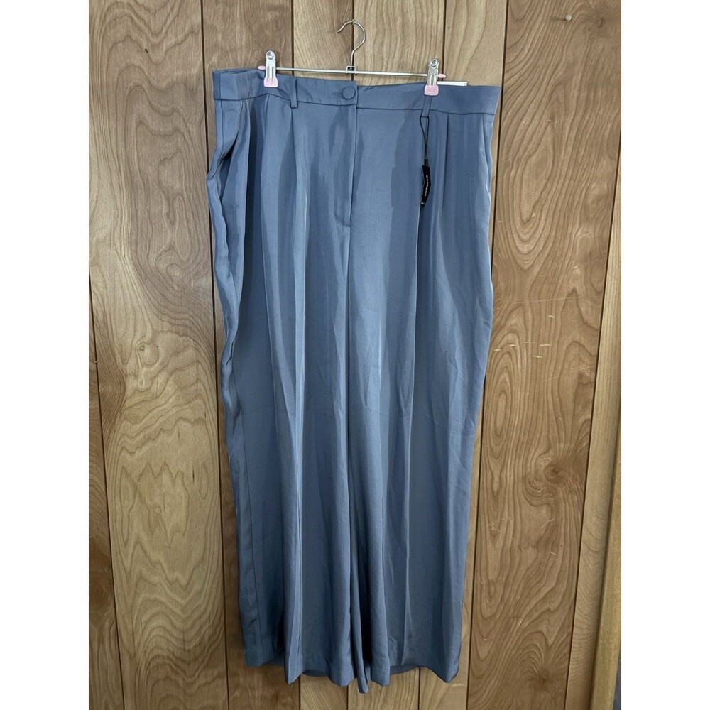 Express Women's Dress Pants, Size 18 R, Regular Gray Blue Wide Leg NWT